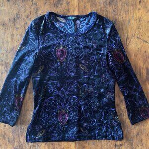 Vintage Betsey Johnson New York Velvet Top